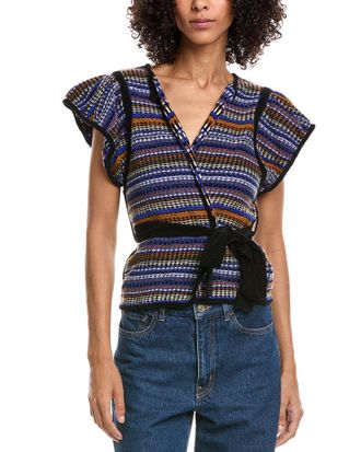 BA&SH Ba&Sh Gilet Wool-Blend Wrap Top