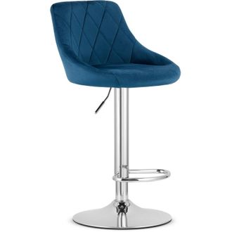 OEM Taburete Kast - Terciopelo Azul Marino / Base Cromada