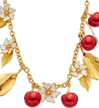 Oscar De La Renta Cherry Necklace