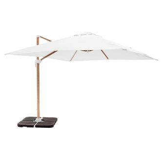 Oviala Parasol de 3x3m y 4 losas para llenar con efecto madera blanca