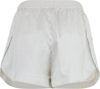 Stella McCartney Womens Silk Shorts White-Steel White/steel