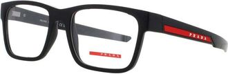 Prada Mens Black Rectangular Eyeglass Frames PS02PV1BO1O155