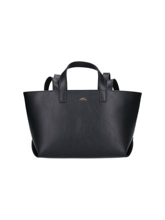 A.P.C. Black Le Drummer Leather Tote Bag