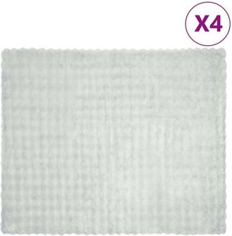 vidaXL Faux Rabbit Fur Blanket 4 pcs Grey 220 x 240 cm Polyester vidaXL