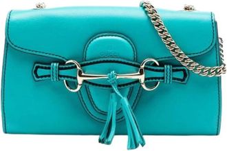 Gucci Pre-owned Cross Body Bags, female, Blue, Size: ONE SIZE Pre-owned Small Emily Crossbody Bag