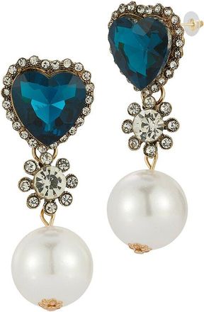 Sphera Milano Plated 19.5Mm Pearl Cz Earrings