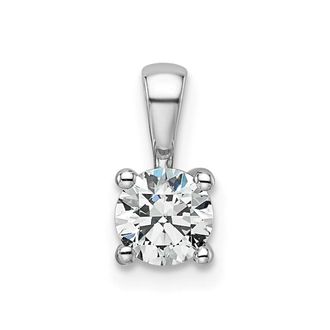 Diamond2Deal 14k White Gold 1/2 Ct Round Lab Grown Diamond Solitaire Pendant