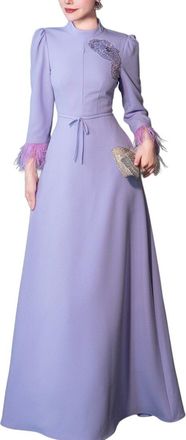 Burryco Purple Solid Maxi Dress