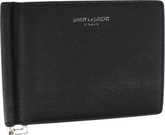 Saint Laurent Pre-owned leren portemonnee - Dames - Vintage Accessoires - Zwart - ONE Size - Leer - Vintage