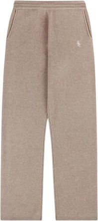 Sporty & Rich Cashmere Broeken - Dames - Wijde Broeken - Beige - L - Wol - Broeken