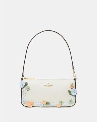 Kate Spade New York Womens Gemini Floral Mini Bag - White Leather - One Size