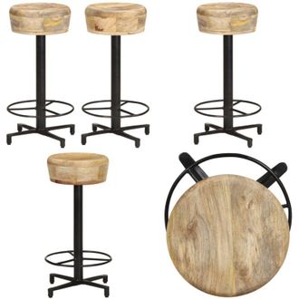 vidaXL Sgabelli da Bar 2 pz 66 cm in Legno Massello di Mango - Sgabello da bar in legno massello - Sgabello da bar in ferro
