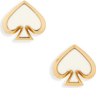 Kate Spade New York enamel spade stud earrings in White at Nordstrom