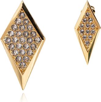 Versace Accessoires, Dames, Geel, ONE Size, Blade Kristallen Oorbellen