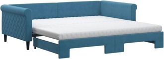 vidaXL Vidaxl - Sof&aacute; Cama Nido Con Colch&oacute;n Terciopelo Azul 100x200 Cm