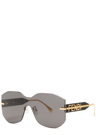 Fendi Fendigraphy Rimless Oversized Sunglasses, Sunglasses, Black