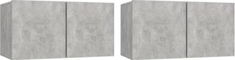 vidaXL Vidaxl - Muebles de salón colgantes 2 unidades gris hormigón 60x30x30 cm