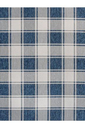 Jonathan Y Designs Sabine Traditional Farmhouse Bold Gingham Indoor/Outdoor Area Rug in Navy/cream at Nordstrom, Size 3Ft 0In X 5Ft 0In