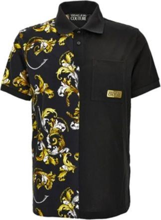 Versace Jeans Couture T-shirts en Polos Zwart - Heren - Korte mouwen Overhemden - Zwart - S - Overhemden