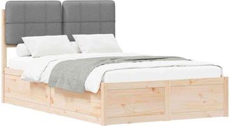 vidaXL Estructura De Cama Con Cabecera Tapizada Gris Claro Vidaxl