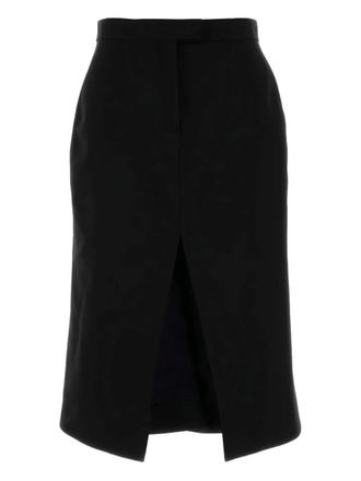 Alexander McQueen Gonna con spacco - Nero
