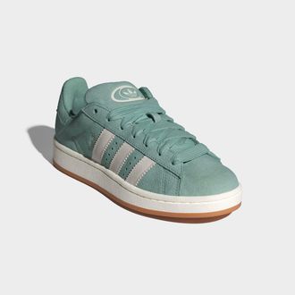 adidas Sneaker ADIDAS ORIGINALS CAMPUS 00S, Damen, Gr. 38,5, gr&uuml;n (hazgrn, sanftes wei&szlig;, hazgrn), Leder, Schuhe Sneaker