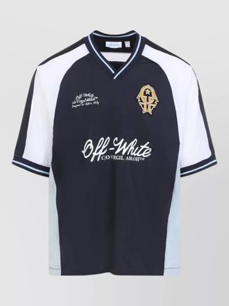 Off-white soccer v neck shirt number detail