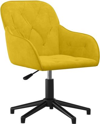 vidaXL Vidaxl - Silla De Oficina Giratoria De Terciopelo Amarillo