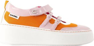 Carel Womens Baskina Sneakers - Carel Leather Orange-Pink Shoes