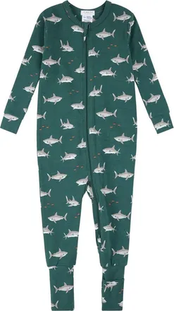 Petit Lem Print Convertible One-Piece Pajamas in Teal at Nordstrom, Size 12M