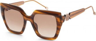 Philipp Plein Womens SPP064S5303BQ SPP064S 53 03BQ Sunglasses - Brown - One Size