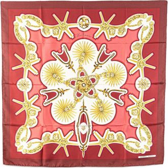 Hermès Foulard Les Eperons in seta XX secolo - Rosso