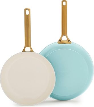 GreenPan Reserve Set of 2 Ceramic Nonstick Frying Pans in Ancona Blue at Nordstrom