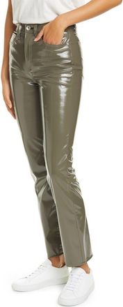 Rag & Bone Nina High Waist Vinyl Cigarette Pants in Army at Nordstrom Rack, Size 26