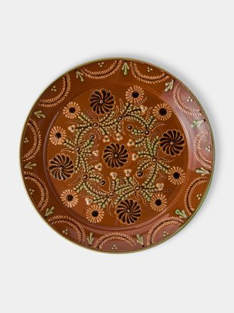 Poterie d'&Eacute;vires Flowers Hand-Painted Ceramic Round Platter