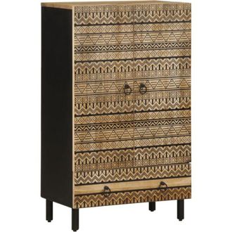 vidaXL Highboard 60x33.5x110 cm Solid Rough Wood Mango Vidaxl