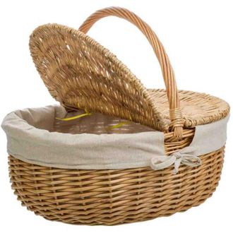 Wanderlust Deco Wanderlust Deco - Cesta De Mimbre Marr&oacute;n Forrada 48x37x17/40