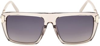 MCM 56mm Square Sunglasses in Beige /Smoke Sand at Nordstrom