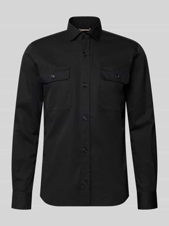 HUGO BOSS Regular Fit Overshirt aus Baumwoll-Lyocell-Mix Modell H-ROB-SP-2P-263 in Black, Gr&ouml;&szlig;e XXL