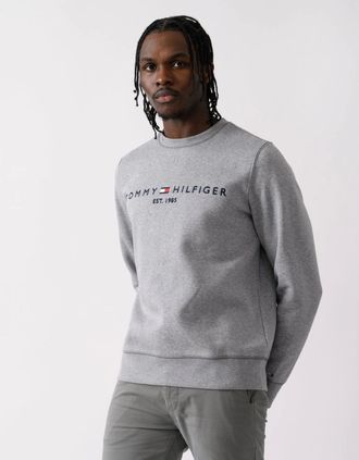 Tommy Hilfiger Mens Tommy Hilfiger Tommy Logo Mens Sweatshirt - Medium Grey Heather - Size: 38