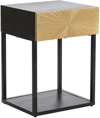 DKD Home Decor Bedside table - Metal and wood - Gold - 35 x 40 x 55 cm