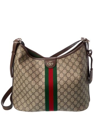 Gucci Ophidia Large Gg Supreme Canvas & Leather Shoulder Bag