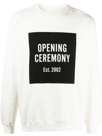 Opening Ceremony box-logo sweatshirt - men - Cotton/Cotton/Spandex/Elastane - S - White