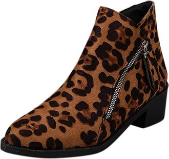 Generic Womens Autumn Winter Fashion Suede Ankle Boots Casual Comfort Everyday Wear Slip Durable Sole Lightweight Footwear for Ladies (Brown, 6.5)