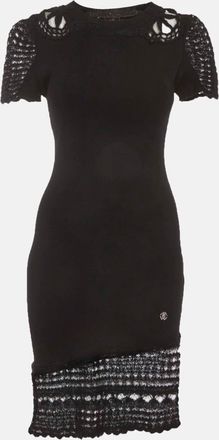 Roberto Cavalli Black Mohair And Knit Mini Dress