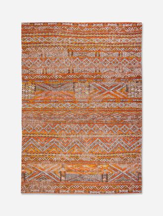 Louis De Poortere Dise&ntilde;o Kilim - Alfombra Cl&aacute;sica Anticuaria - Hecha En B&eacute;lgica - Acabado A Mano - Antideslizante Natural - Algod&oacute;n - Lana - Naranja Riad - 170 X 240 Cm