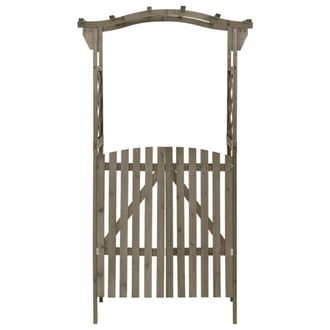 Berkfield Home Pergola with Gate 116x40x204 cm Grey Solid Firwood | Size: 116 x 40 x 204 cm