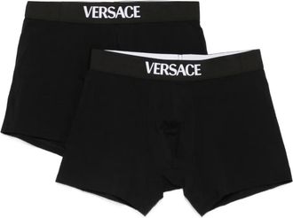 Versace Set boxer con logo (2 pezzi) - Nero