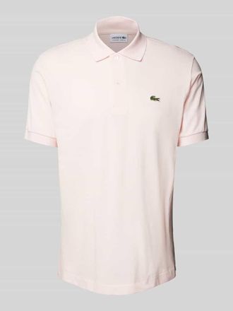Lacoste Classic Fit Poloshirt mit Label-Badge in Hellrosa, Gr&ouml;&szlig;e L