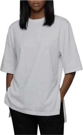 Frankie Shop Tops, Dames, Wit, M, Katoen, Anira T-shirt met gepadde schouders